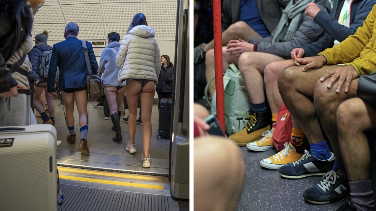 Här åker Londonborna tunnelbanan – avklädda 